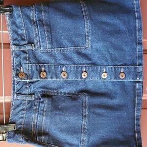True Craft denim button up skirt 2% spandex Stretchy size 7